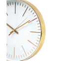 Modern Silent Wall Clock - Quartz Battery Operated Gold