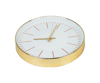 Modern Silent Wall Clock - Quartz Battery Operated Gold