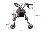 Rollator Walker Walking Frame With Wheels Black