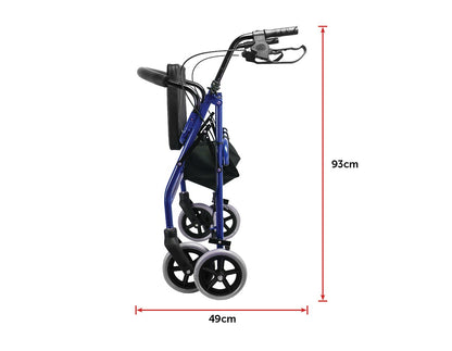 Rollator Walker Walking Frame With Wheels Blue