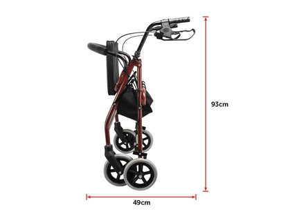 Rollator Walker Walking Frame With Wheels Red