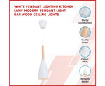 White Pendant Lighting Kitchen Lamp Modern Pendant Light Bar Wood Ceiling Lights