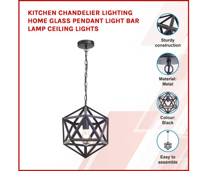 Kitchen Chandelier Lighting Home Glass Pendant Light Bar Lamp Ceiling Lights