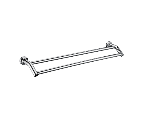 Double Classic Chrome Towel Bar Rail Bathroom