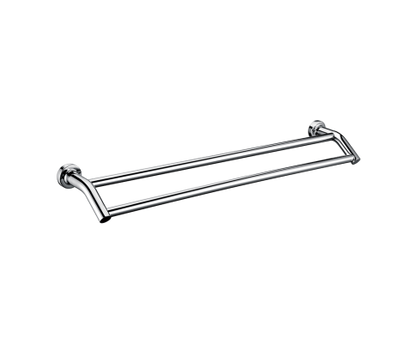 Double Classic Chrome Towel Bar Rail Bathroom