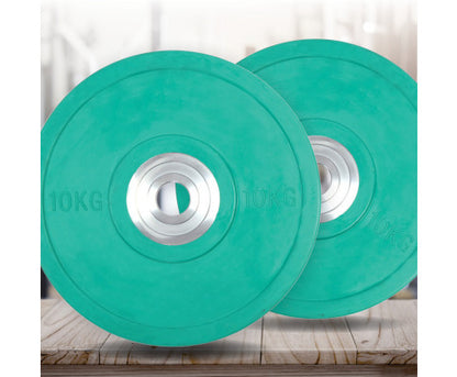 Set Of 2 X 10Kg Pro Olympic Rubber Bumper Weight Plate