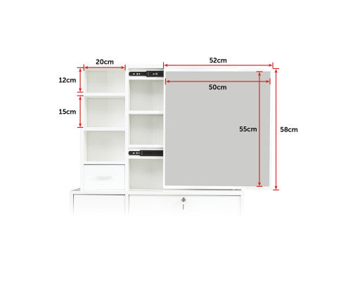 Dressing Table Stool Mirror Jewellery Cabinet-White