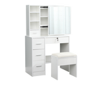 Dressing Table Stool Mirror Jewellery Cabinet-White