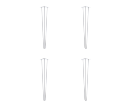 Set of 4 Industrial 3 - Rod Retro Table Legs 12mm- 41cm White/Black