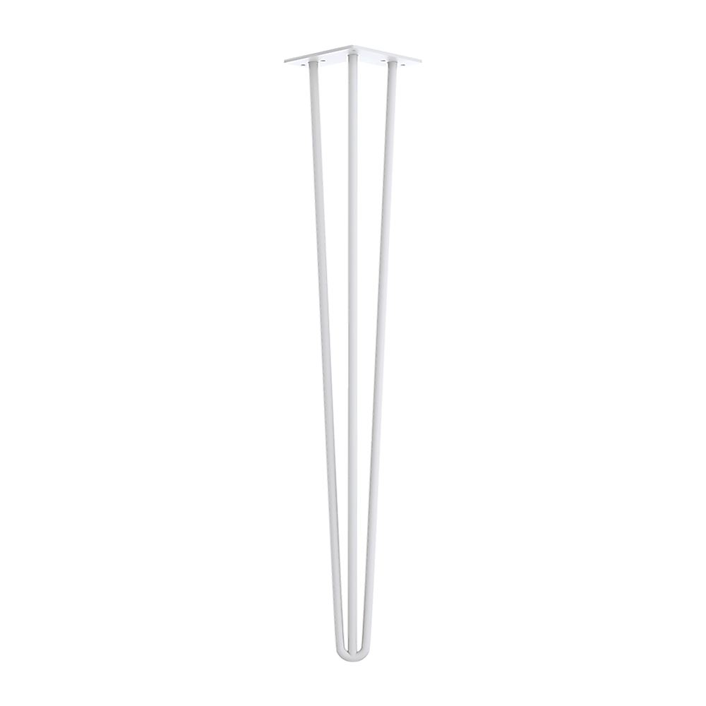 Set of 4 Industrial 3 - Rod Retro Hairpin Table Legs 71cm-White/Black