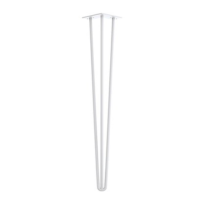 Set of 4 Industrial 3 - Rod Retro Hairpin Table Legs 71cm-White/Black