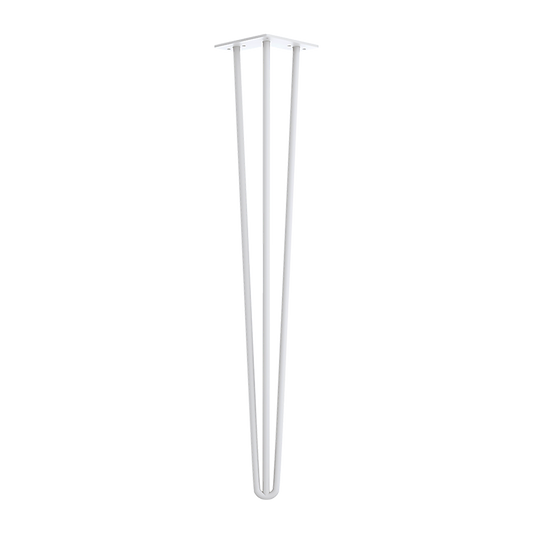 Set of 4 Industrial 3 - Rod Retro Hairpin Table Legs 71cm-White/Black