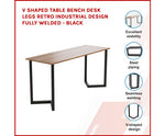 V Shaped Table Bench Desk Legs Fully Welded - White/Black