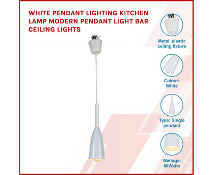 White Pendant Lighting Kitchen Lamp Modern Pendant Light Bar Ceiling Lights