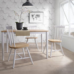 Lory 1.2m 4 seater dining table- Natural + White