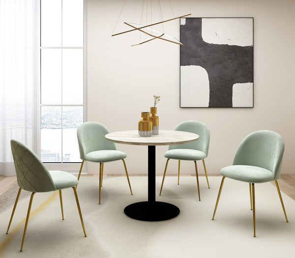  Gold-Black 5 Piece Dining Set Table and Chairs