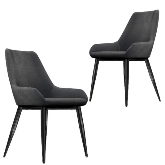 Set of 2 Barstool Classy Grey Velvet Dining Chair