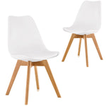 Mid-Century Design Dining Chair Set of 2-White