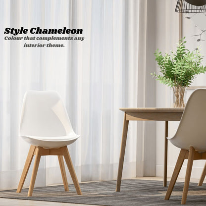 Mid-Century Design Dining Chair Set of 2-White