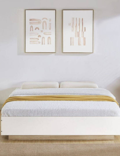 Industrial Contemporary Bed Base Bed Frame White Oak
