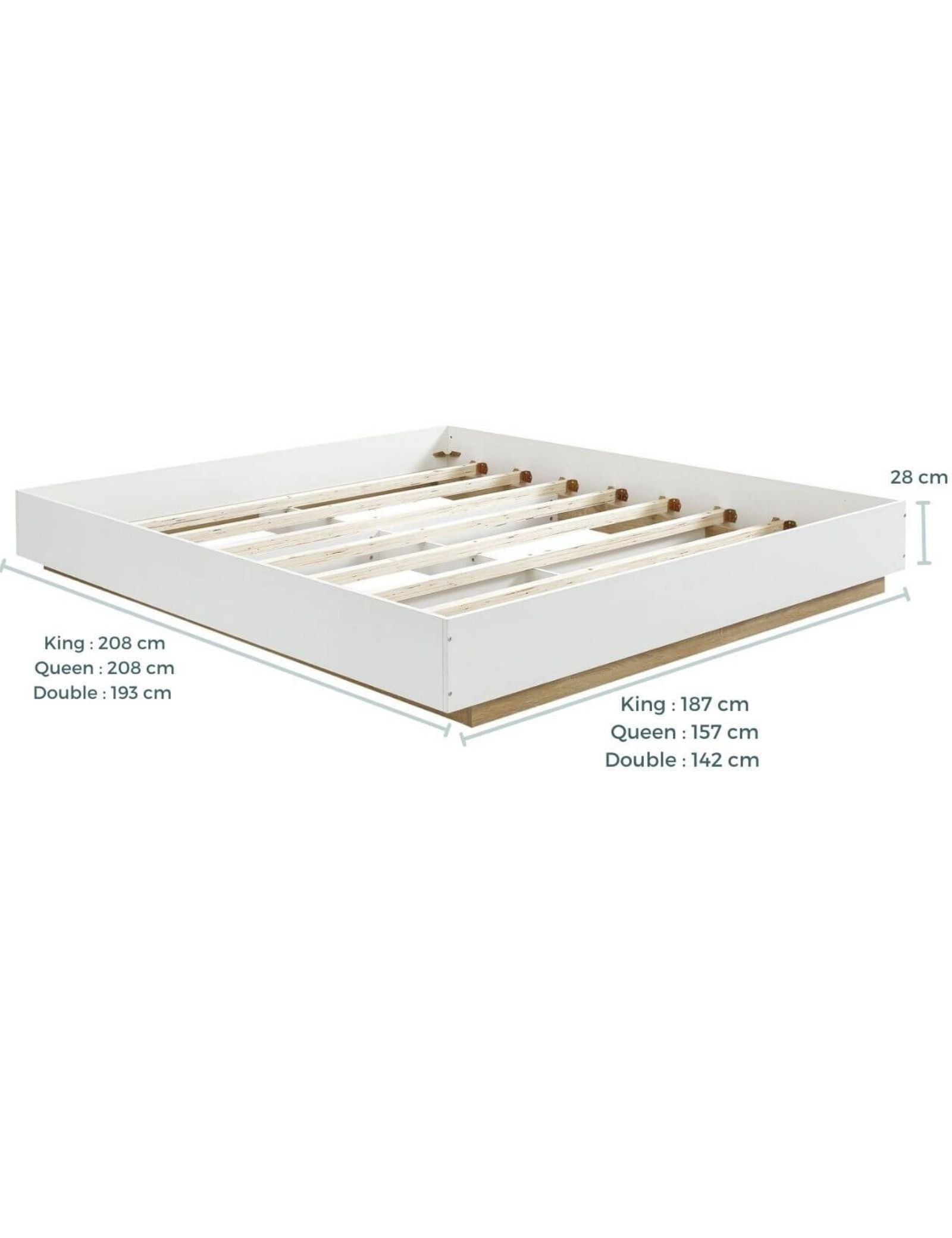 Coastal Styling Bedframe White Oak