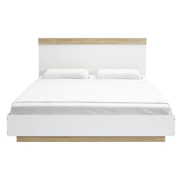  Aiden Industrial Contemporary White Oak Bed Frame - Double