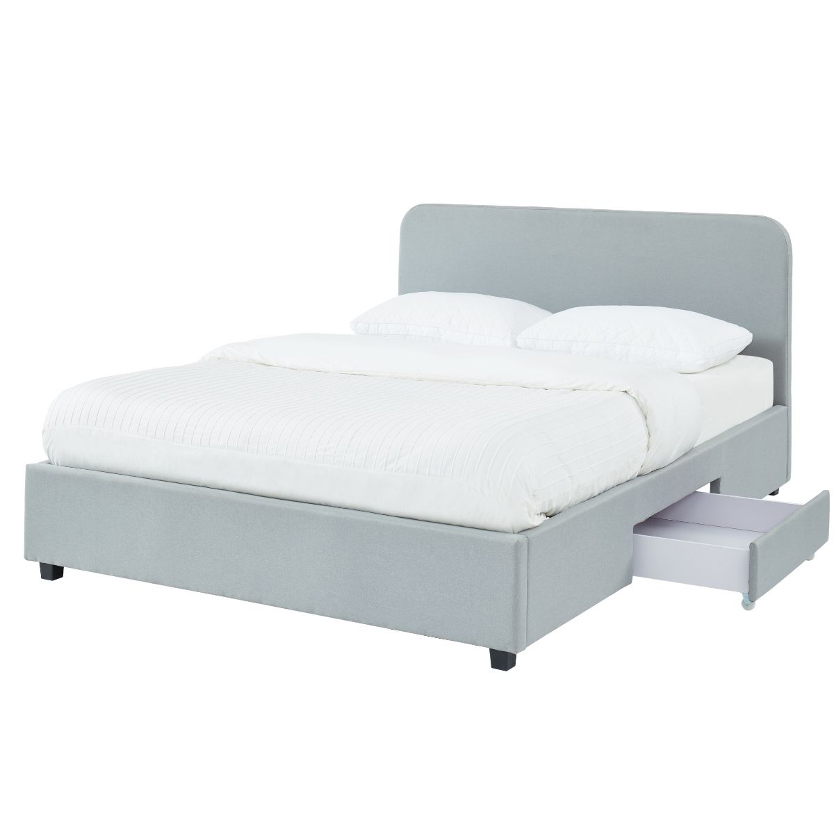 Charcoal Grey Storage Bed with 2 Drawers in King 

