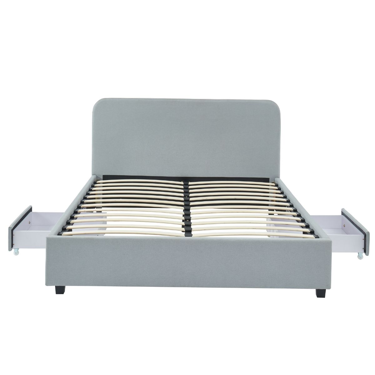 Charcoal Grey Storage Bed with 2 Drawers in King 
