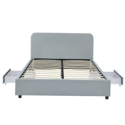 Charcoal Grey Storage Bed with 2 Drawers in King 
