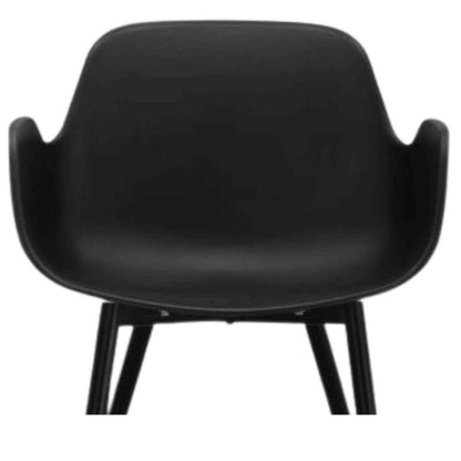 Elegant Armrest Dining Chair Set of 2-Black 
