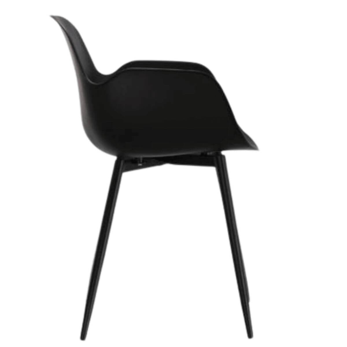 Elegant Armrest Dining Chair Set of 2-Black 
