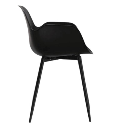 Elegant Armrest Dining Chair Set of 2-Black 
