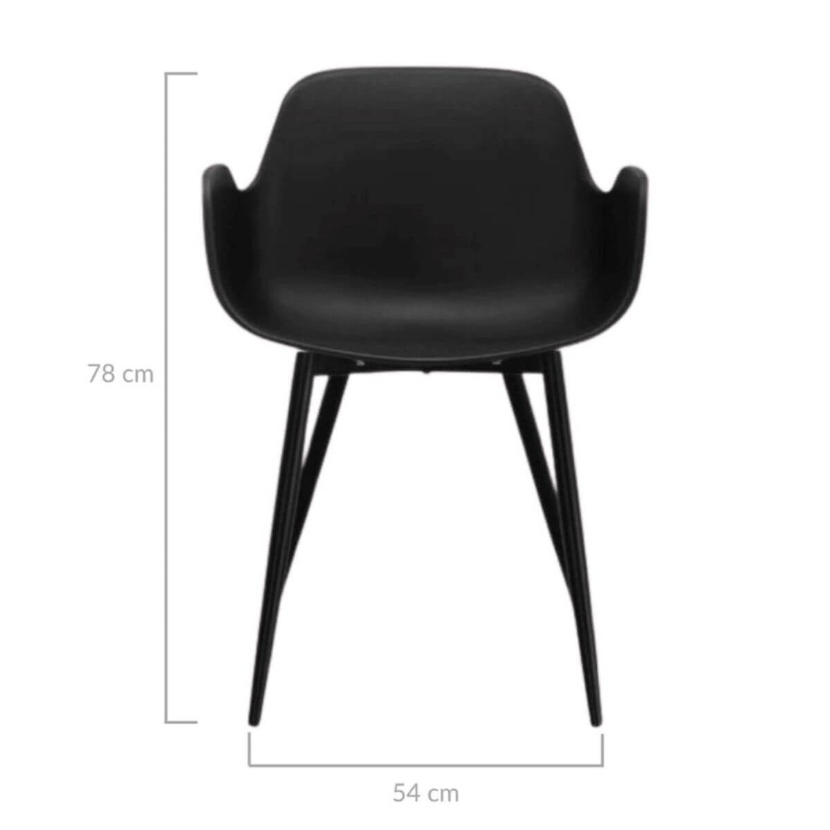 Elegant Armrest Dining Chair Set of 2-Black 

