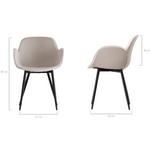 PU Fabric Dining Chair Set of 2-Light grey