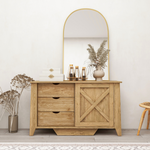 Mica Wooden Sliding Door Sideboard With 3 Drawers