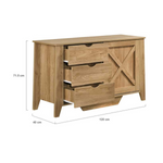 Mica Wooden Sliding Door Sideboard With 3 Drawers