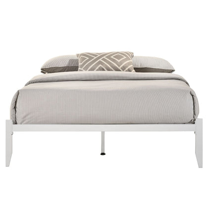 Metal Bed Base Frame Platform Foundation White - Queen