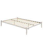 Metal Bed Base Frame Platform Foundation White - Queen