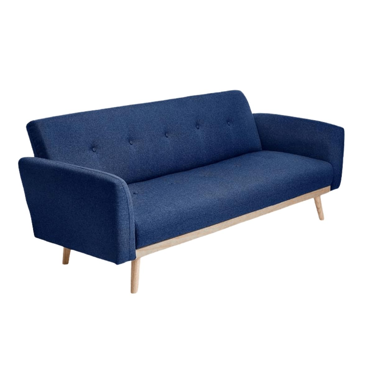 3-Seater Blue Foldable Sofa Bed