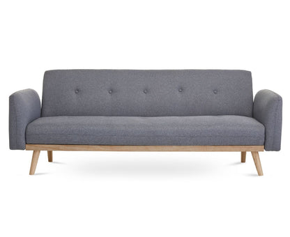 3-Seater Light Grey Foldable Sofa Bed