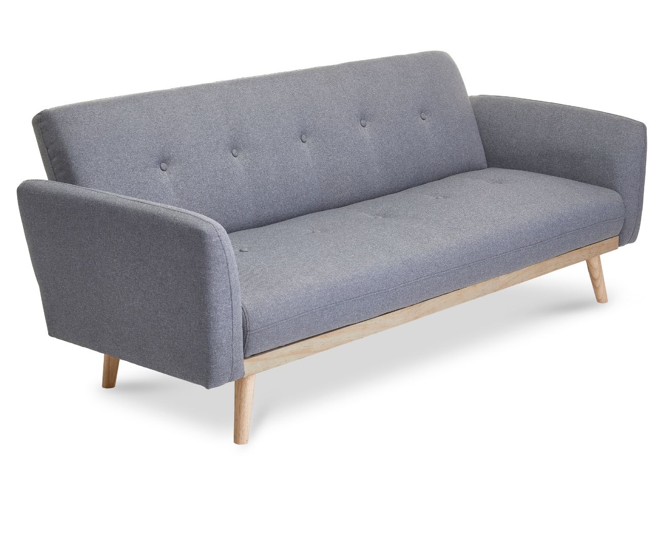 3-Seater Light Grey Foldable Sofa Bed