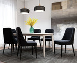 Black 7 Piece Dining Set Table and Chairs
