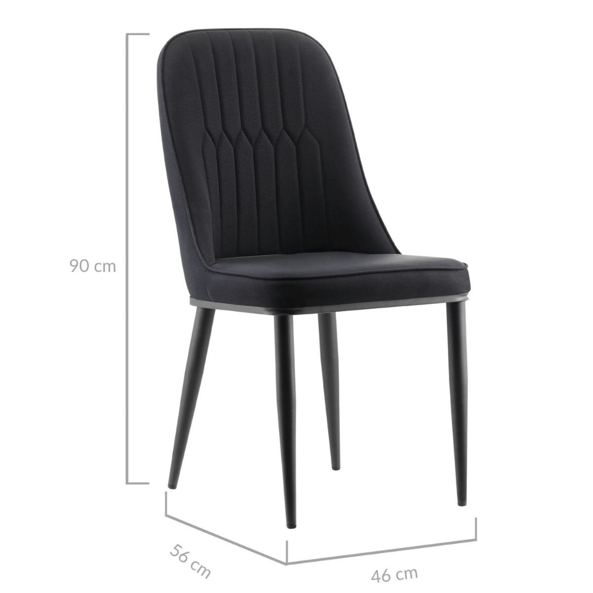 Elegant Classic Design Dining Chair Set of 2-Black