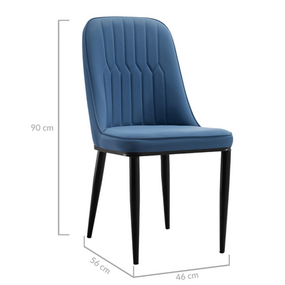 Elegant Classic Design Dining Chair Set of 2-Navy