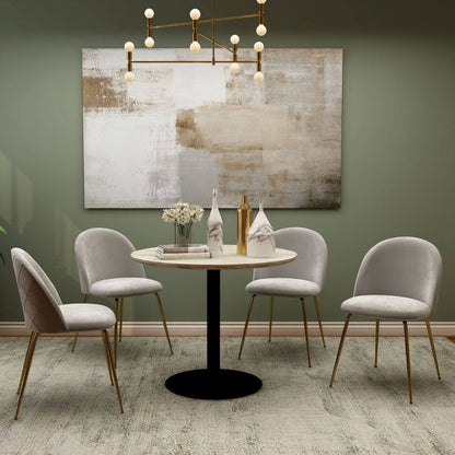 Mid-Century Design Round Dining Table- black