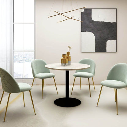 Mid-Century Design Round Dining Table- black