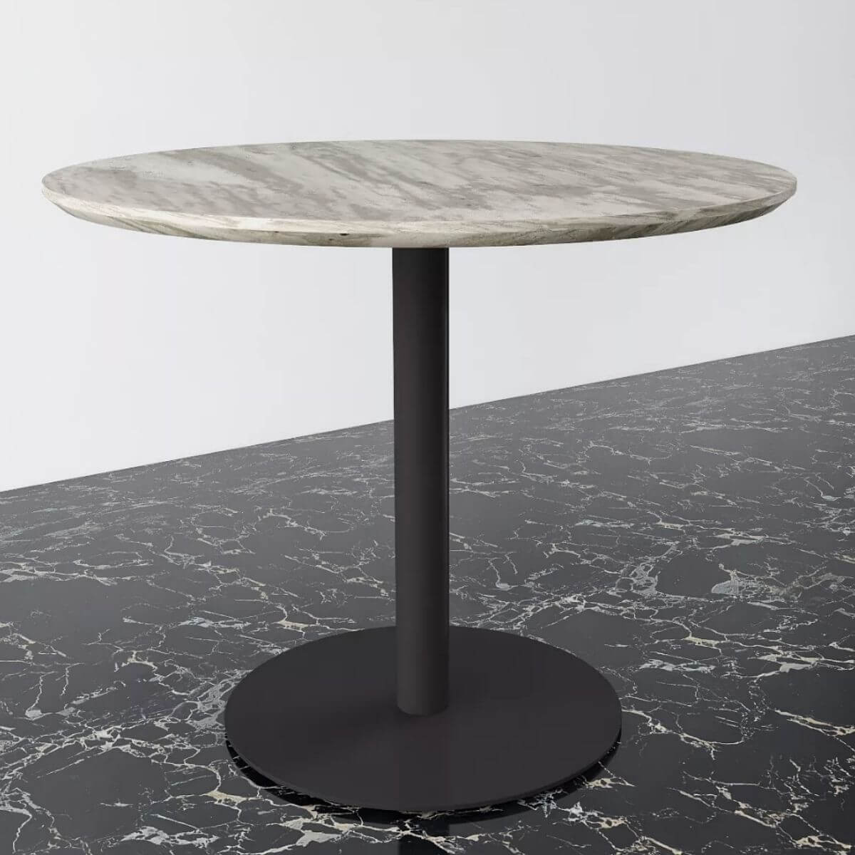 Mid-Century Design Round Dining Table- black
