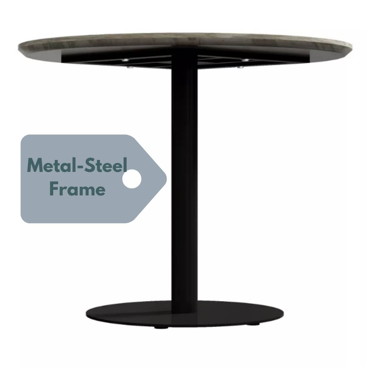Mid-Century Design Round Dining Table- black