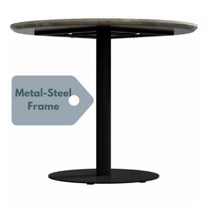 Mid-Century Design Round Dining Table- black