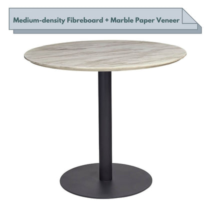 Mid-Century Design Round Dining Table- black